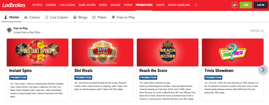 Best Casino Site for Bonuses & Promotions - Ladbrokes Casino